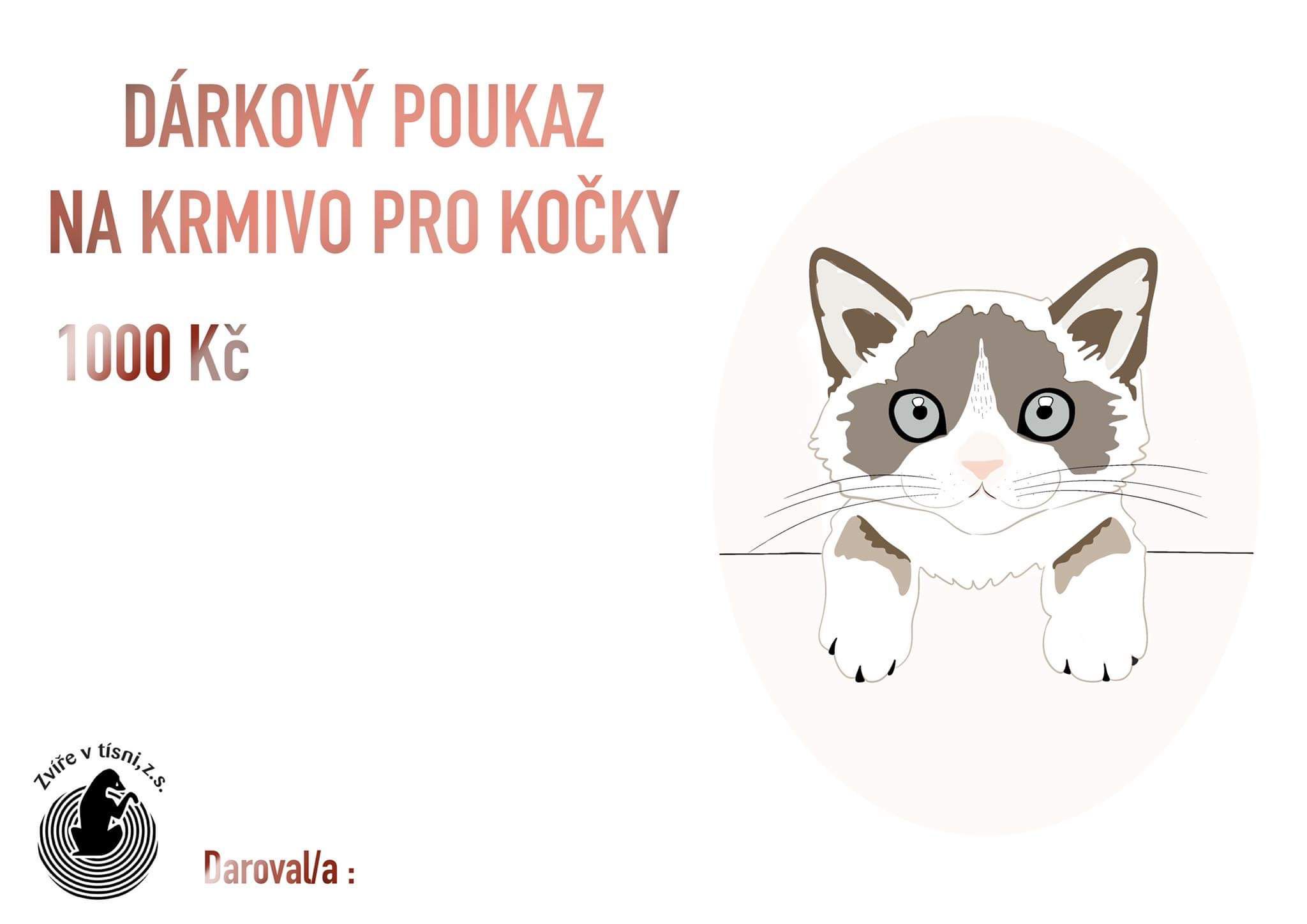 Poukaz - přispějte na kočky